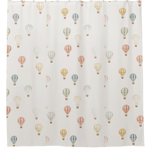Balloon Pattern in Soft Pastel Tones Shower Curtain (Front)