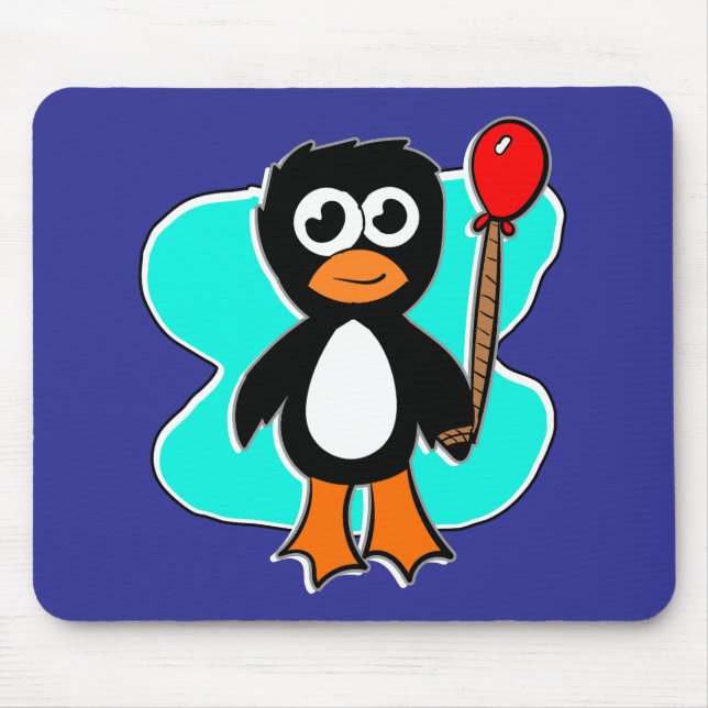 Balloon Penguin Mouse Pad (Front)
