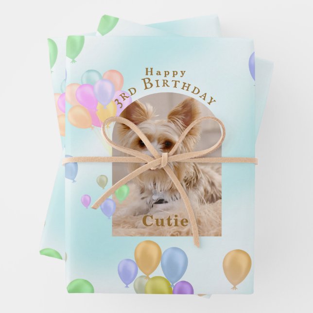 Balloon Pet Dog  Wrapping Paper Sheet (In situ)