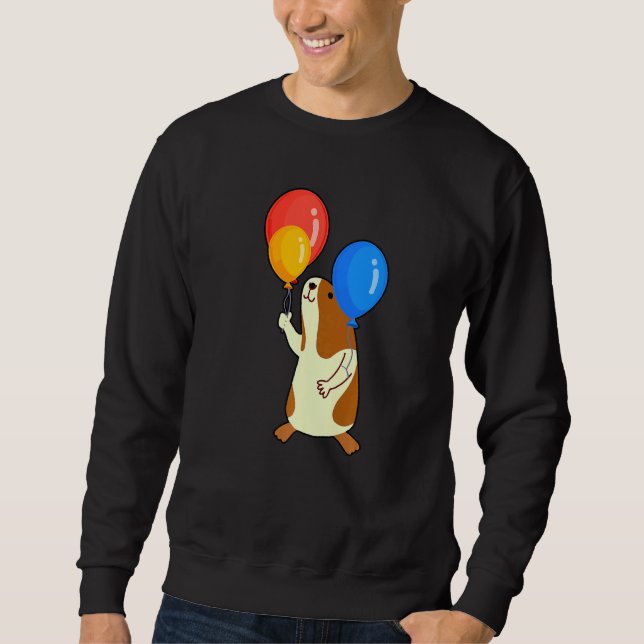 Balloon Pig Graphic Guinea Pig Owner Pet Cavy Anim Sweatshirt (Front)