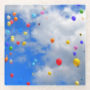 balloon release glass coaster