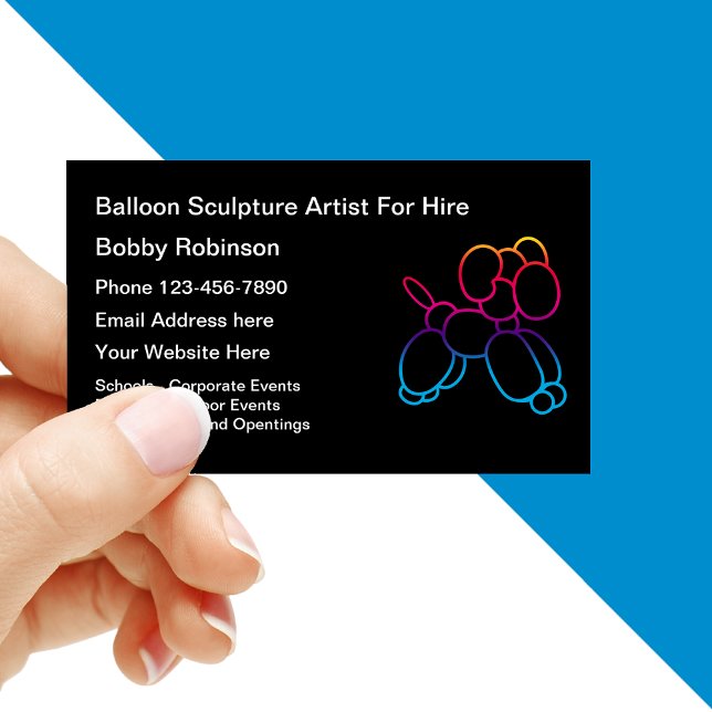 Balloon Sculpture Artist Entertainer Business Card (Creator Uploaded)