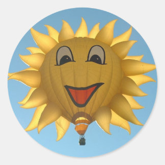 Balloon sunny classic round sticker