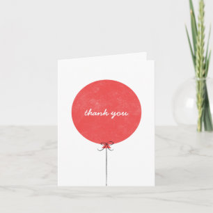 Balloon Thank You Card - Red