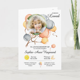 Balloon Theme Child's Funeral Program