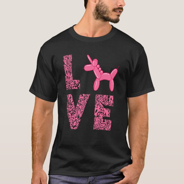 Balloon Twisting Unicorn Love Balloon Artist Ballo T-Shirt (Front)