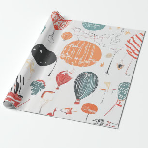 Balloon Watercolor Celebration Wrapping Paper