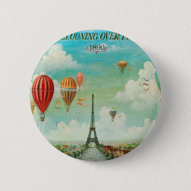 Ballooning Over Paris 6 Cm Round Badge (Front)