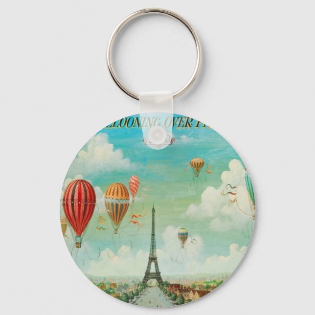 Ballooning Over Paris Key Ring (Front)