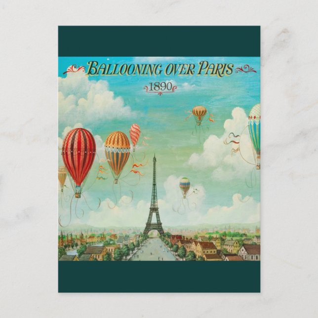 Ballooning Over Paris Postcard (Front)