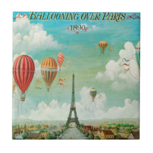 Ballooning Over Paris Tile