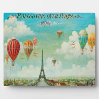 Ballooning Over Paris Vintage Travel Art