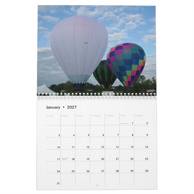 Balloons!  2012 Calendar (Jan 2027)