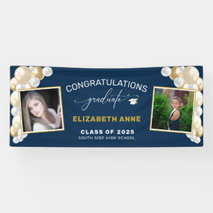 Balloons 2 Photos Blue Congratulations Graduate Banner