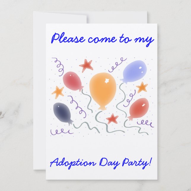 Balloons  Adoption Day Party invitation (Front)