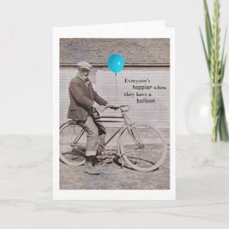 Balloons and A Bike, Humourous Note Card