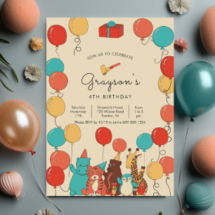 Balloons and Animals Modern Childrens Birthday