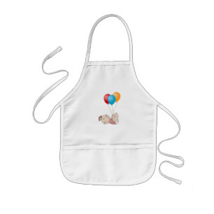 Balloons and Baby girl on back Kid's apron