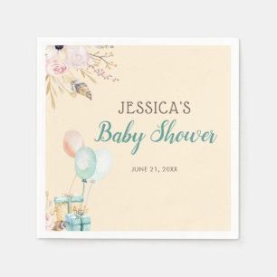 Balloons and Gifts Baby Shower Napkin