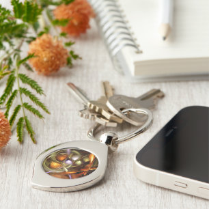 Balloons and Ribbons Abstract Key Ring