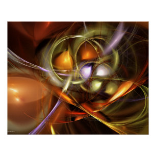 Balloons and Ribbons Abstract Poster