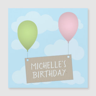 Balloons and Tag Birthday Magnetic Card