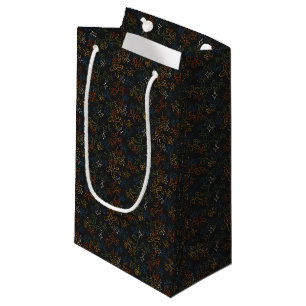 Balloons - Autumn Outline Black Background Small Gift Bag
