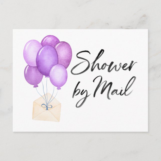 Balloons Baby Shower By Mail Long Distance Postcard (Front)
