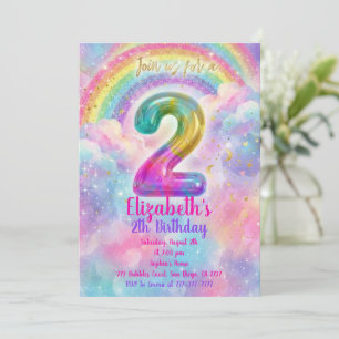 Balloons Birthday 2th Birthday  Invitation