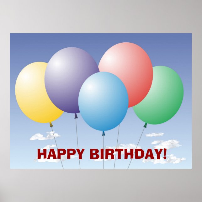 Balloons Birthday Banner Poster (Front)