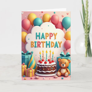 Balloons Birthday Scene Card