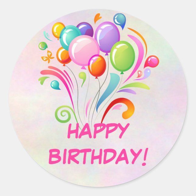 Balloons Birthday Stickers (Front)