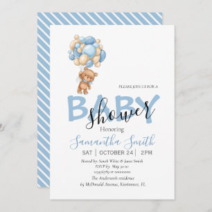 Balloons Blue Invitation