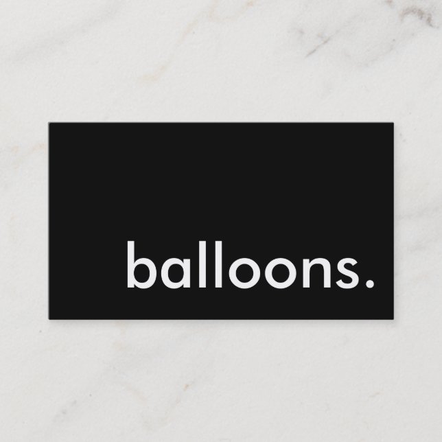 balloons. business card (Front)