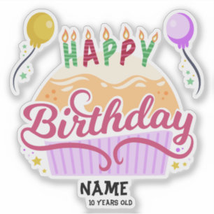 Balloons & Candles Personalised Happy Birthday