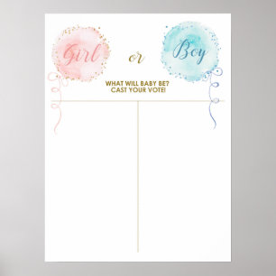 Balloons Cast your vote, baby girl or boy Poster