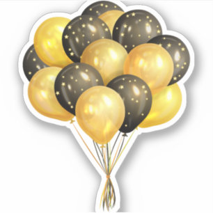 Balloons, celebration black and gold