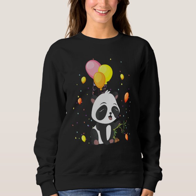 Balloons China Panda Wildlife Forest Animal Cute P Sweatshirt (Front)