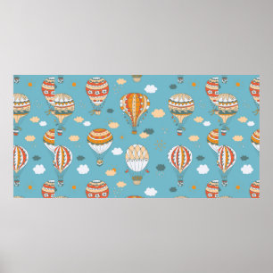 Balloons colour pattern poster