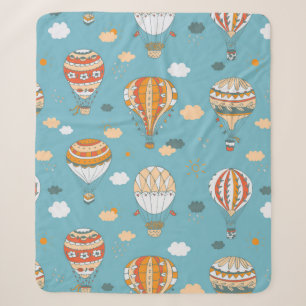 Balloons colour pattern sherpa blanket