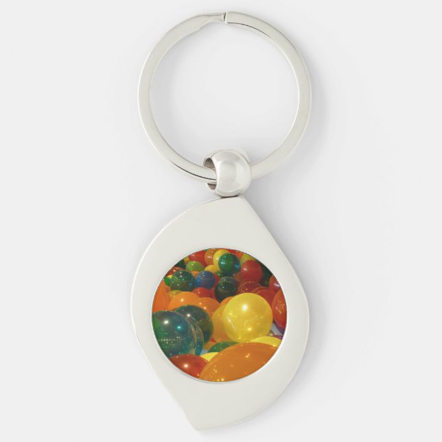 Balloons Colourful Party Design Key Ring (Front)