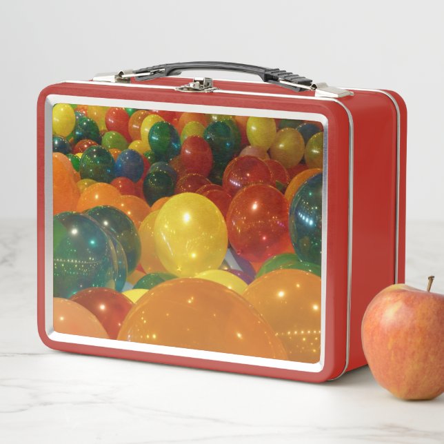 Balloons Colourful Party Design Metal Lunch Box (In Situ)