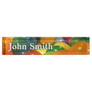 Balloons Colourful Party Design Nameplate