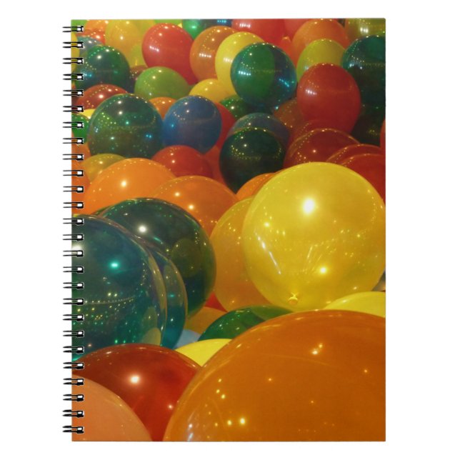Balloons Colourful Party Design Notebook (Front)