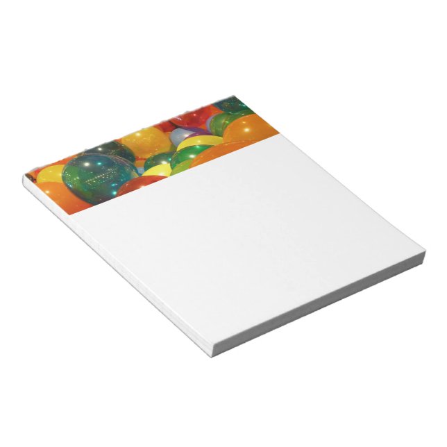 Balloons Colourful Party Design Notepad (Angled)