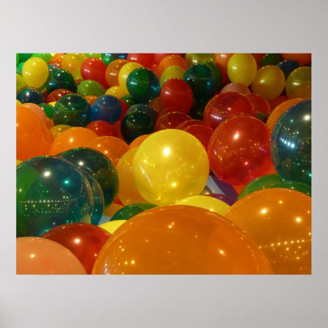 Balloons Colourful Party Design Poster (Front)