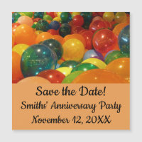 Balloons Colourful Party Design Save the Date