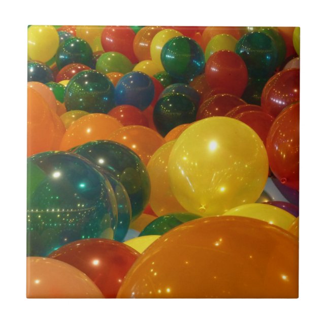 Balloons Colourful Party Design Tile (Front)