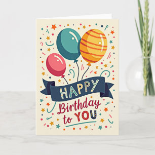 Balloons Confetti Birthday Card