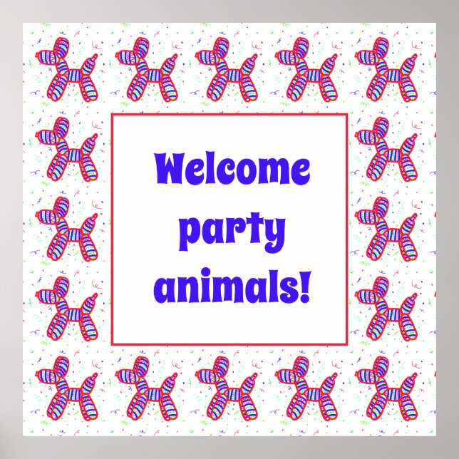 Balloons Dogs Party Poster (Front)